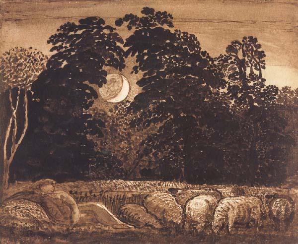 Samuel Palmer The Sleeping Shepherd Spain oil painting art
